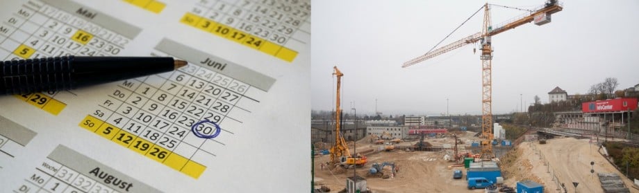 Dates & construction images for 3D-VA blog on Project Management